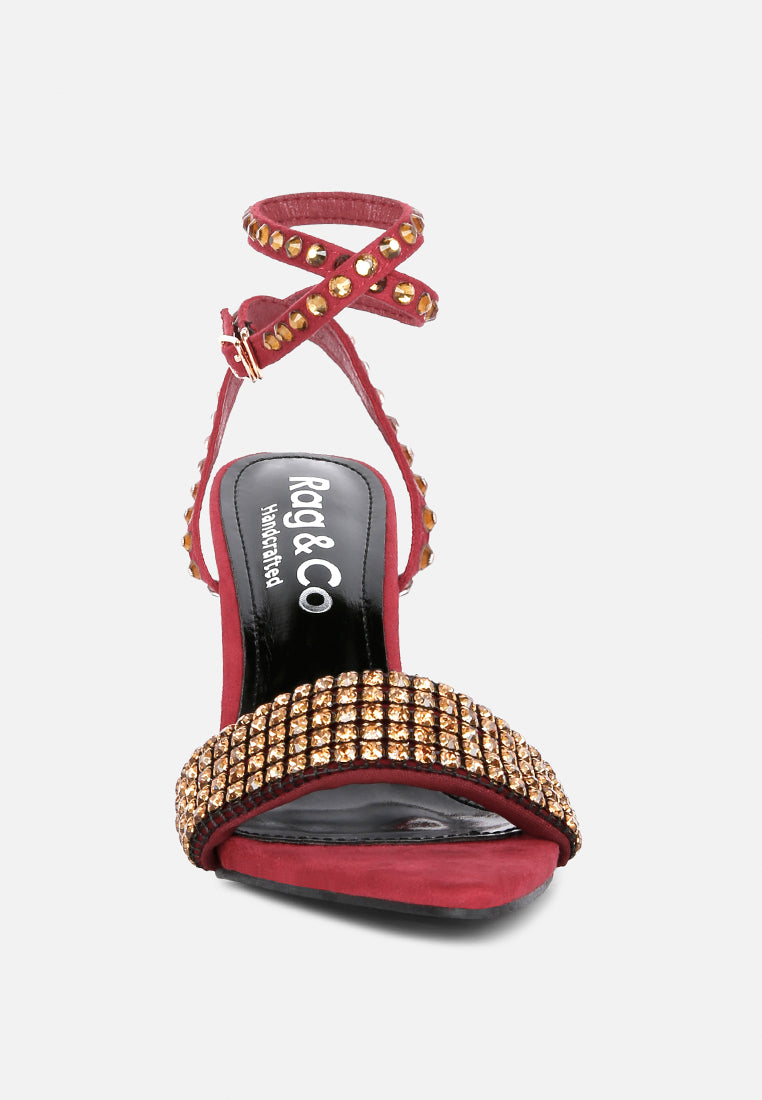 zurin black high heeled diamante sandals#color_burgundy