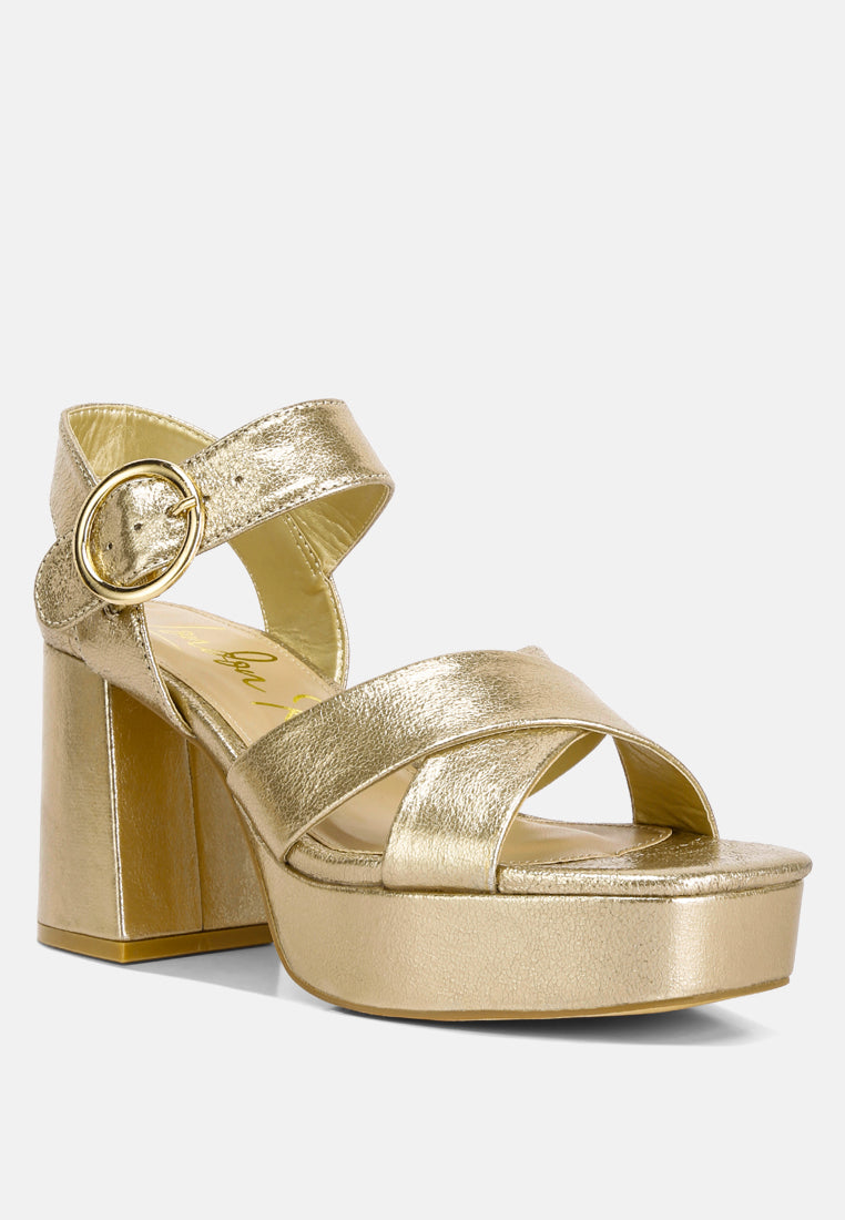 adore strappy block heel sandals by ruw#color_gold