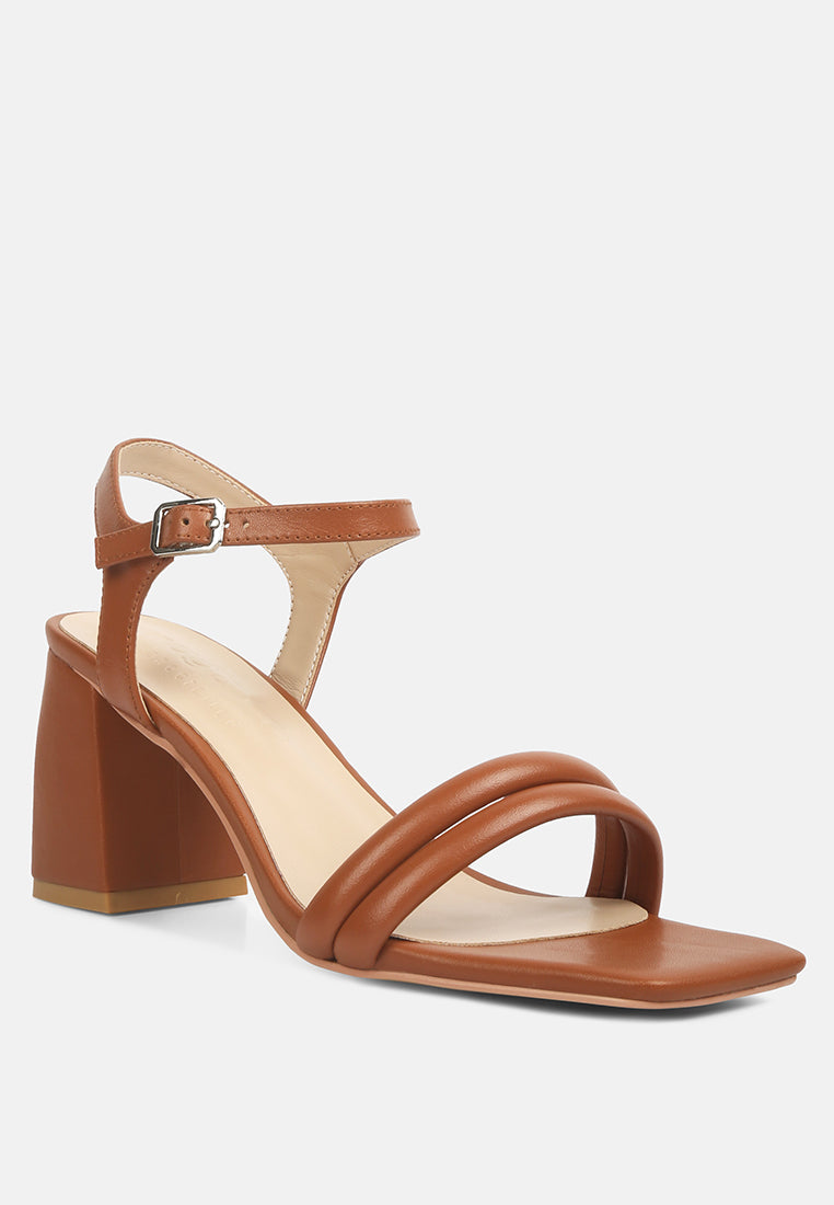 ankle strap block heel sandals#color_tan