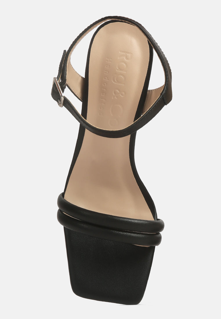 ankle strap block heel sandals#color_black