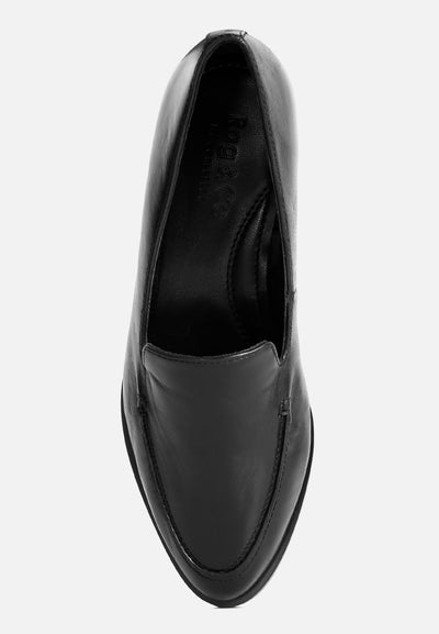 anna suede leather loafers#color_black