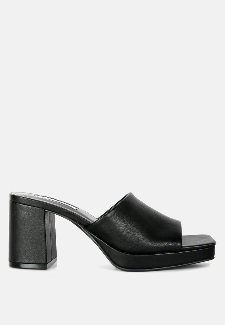 artemisa block heel slip on sandals by ruw#color_black