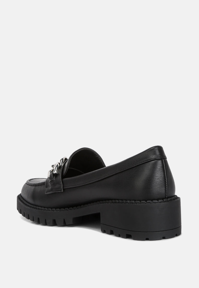 ashby faux leather chunky block heel loafers by ruw#color_black