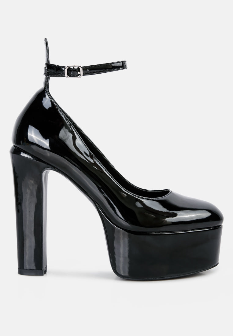 babe heaven patent pu maryjane sandals#color_black