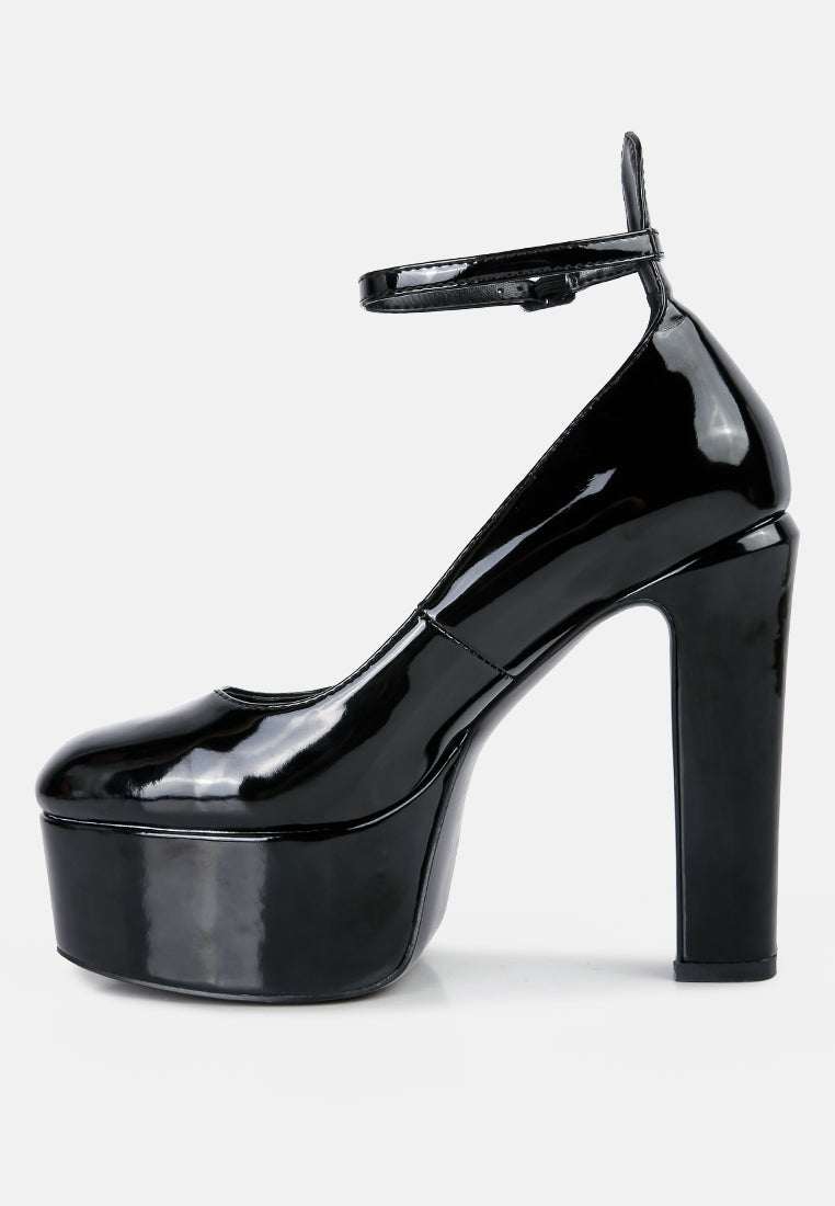 babe heaven patent pu maryjane sandals#color_black