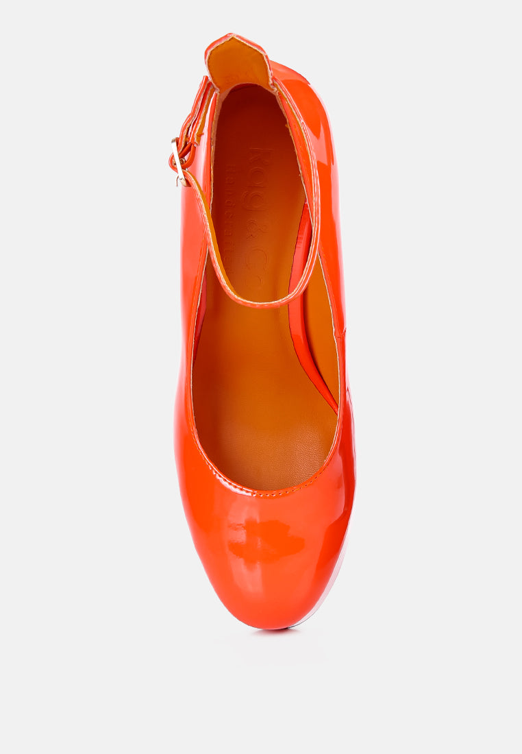 babe heaven patent pu maryjane sandals#color_orange