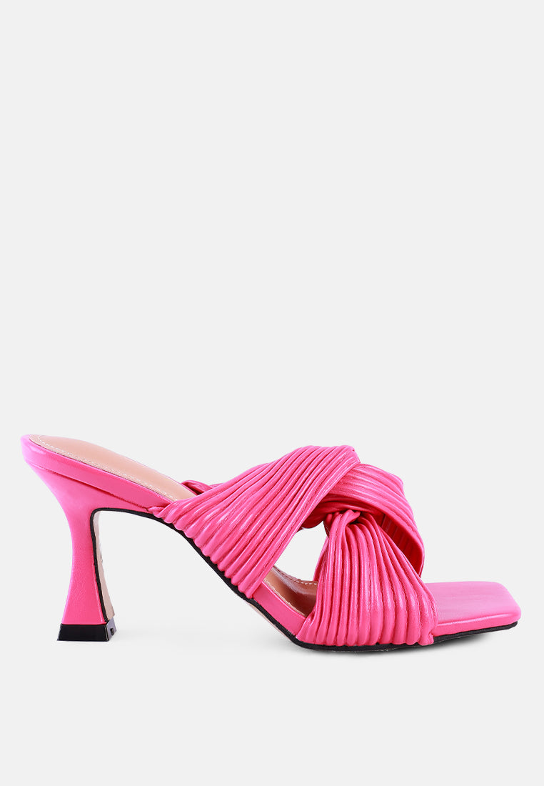 battle ex corss pleated strap slip on sandals by ruw#color_fuchsia