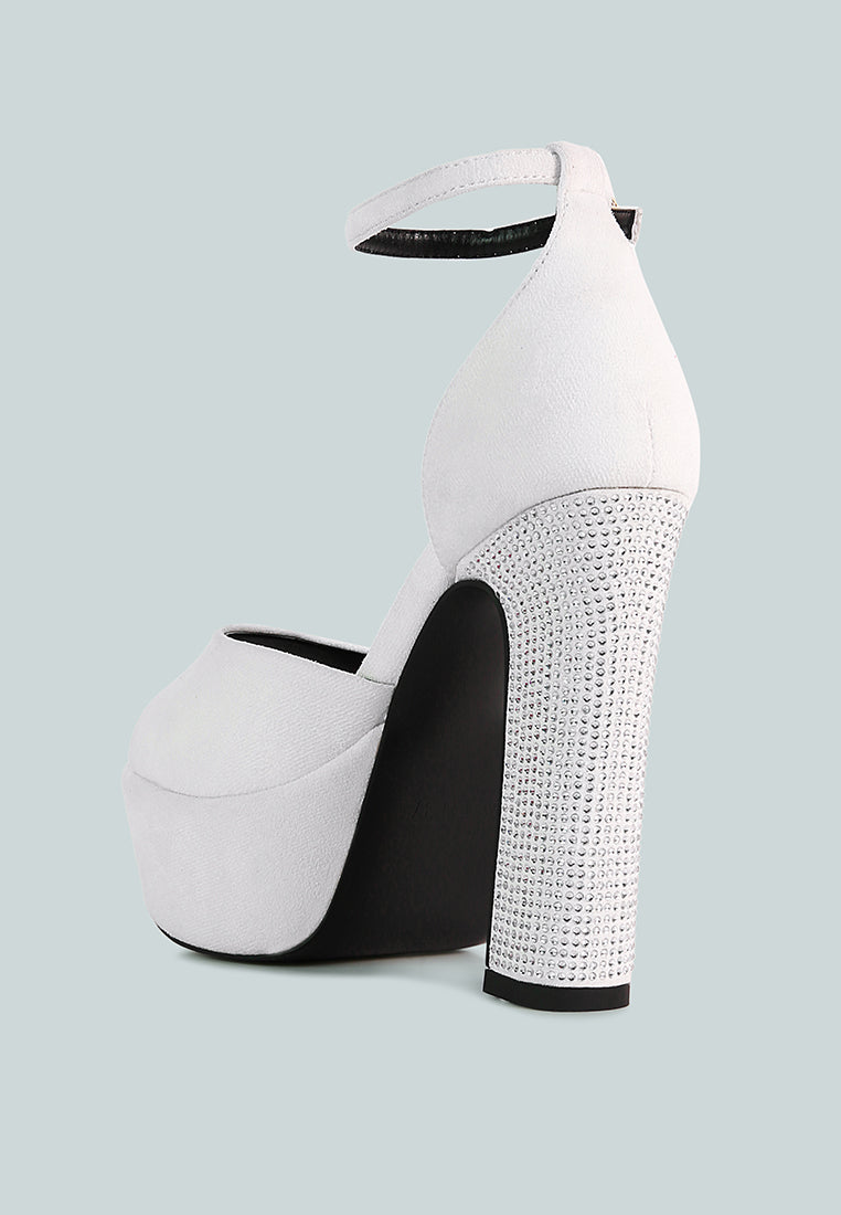 beaty high block heeled diamante stud sandals#color_white