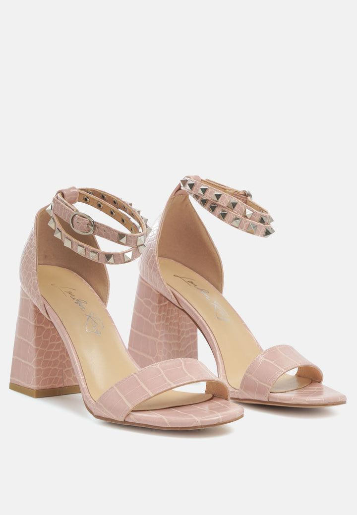 belle block heeled studded sandals by ruw#color_blush