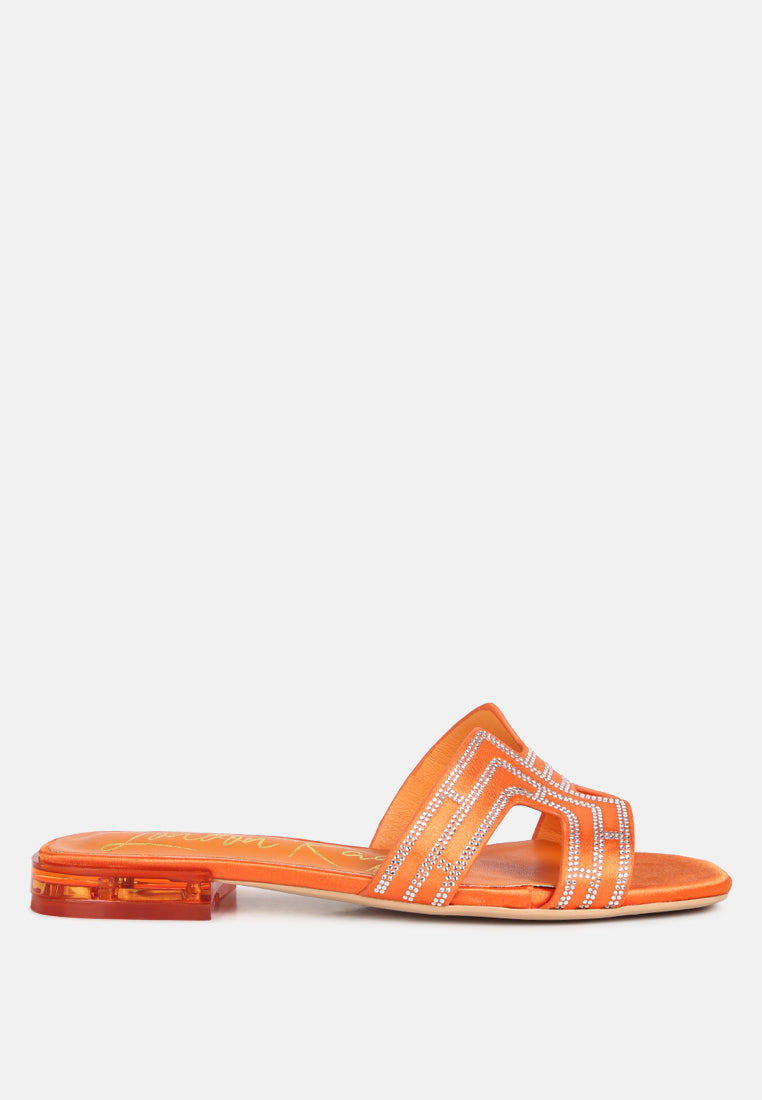 big money low stack heel embellished sandals by ruw#color_orange