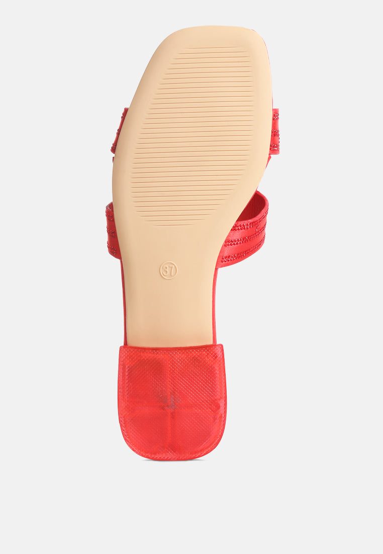 big money low stack heel embellished sandals by ruw#color_red