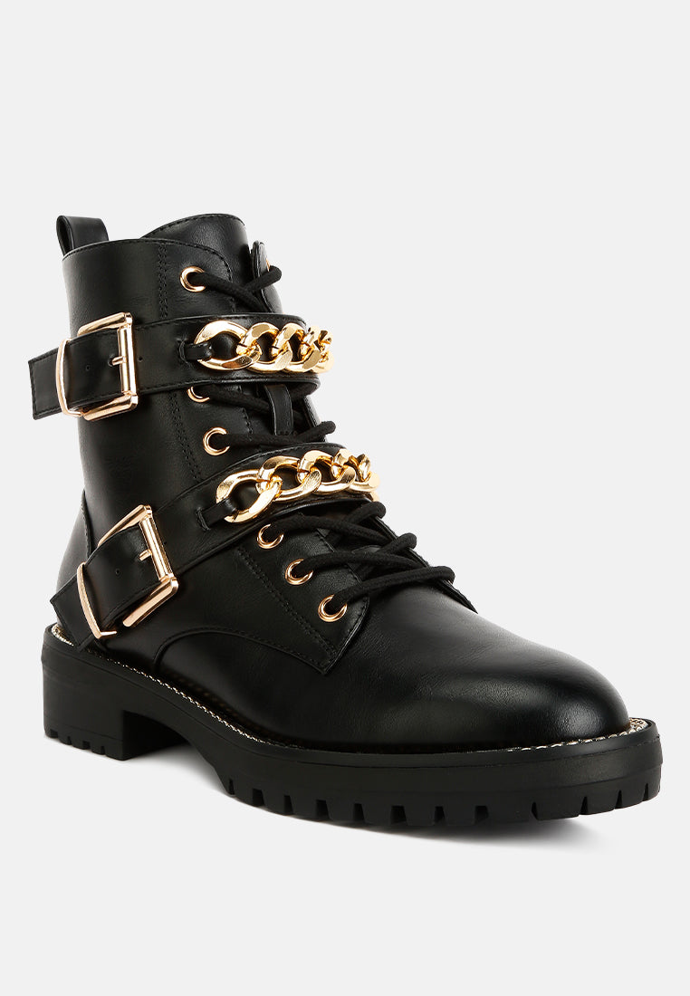 billy metal chain embellished biker boots by ruw#color_black