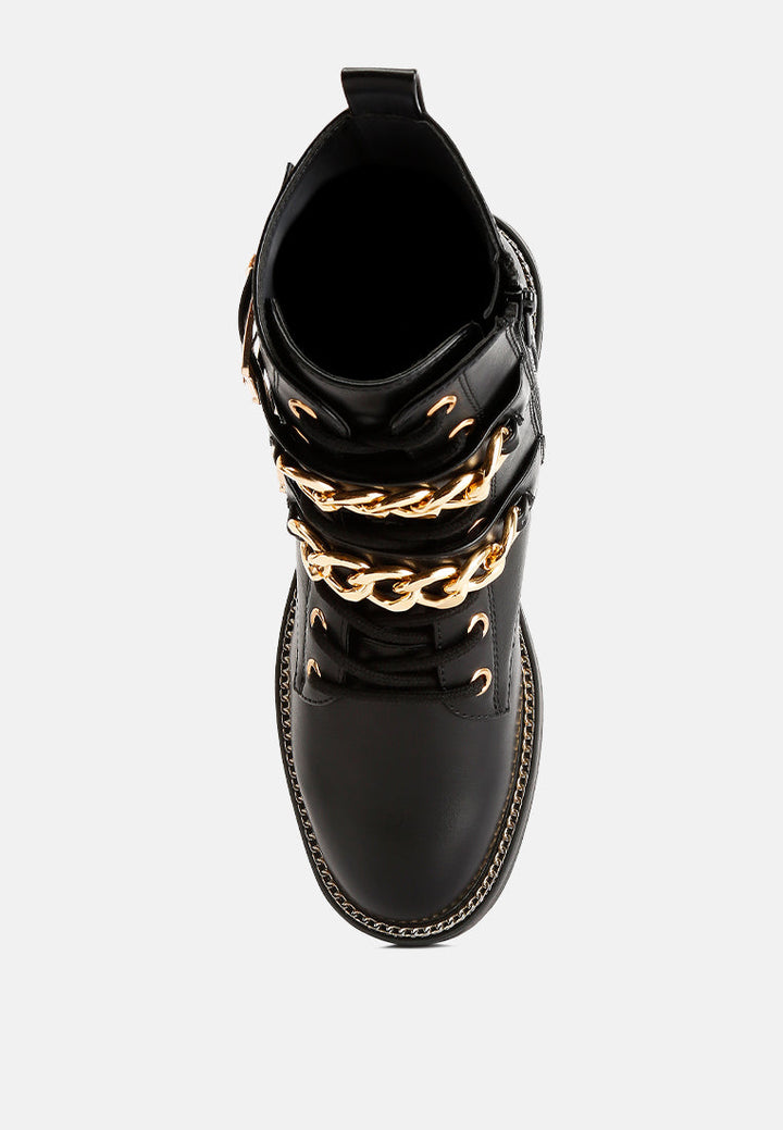billy metal chain embellished biker boots by ruw#color_black