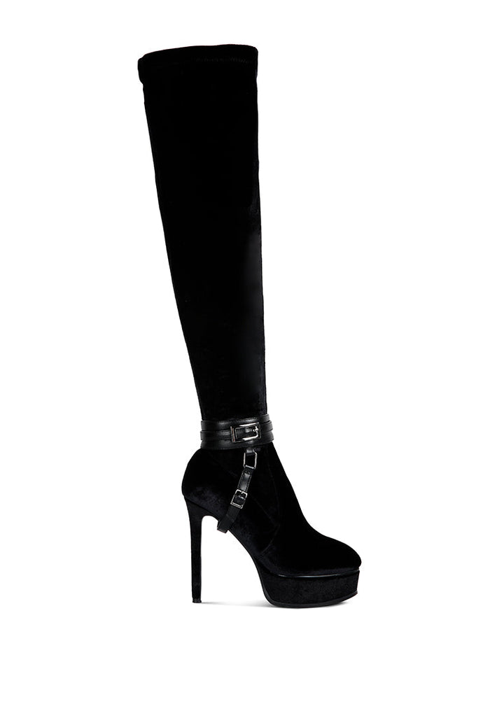 bison high heeled long velvet boots by ruw#color_black