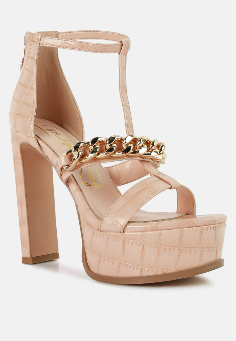 bonita metal chain zip up sandals by ruw#color_peach