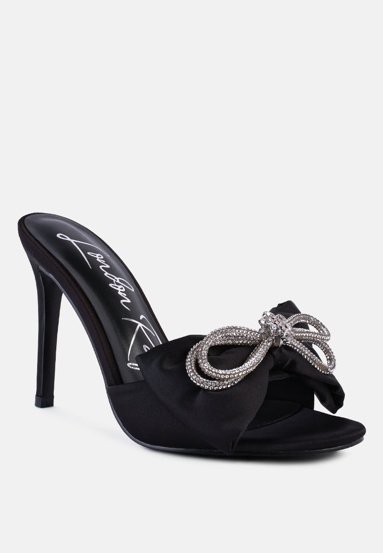brag in rhinestone embellished bow satin heels by ruw#color_black