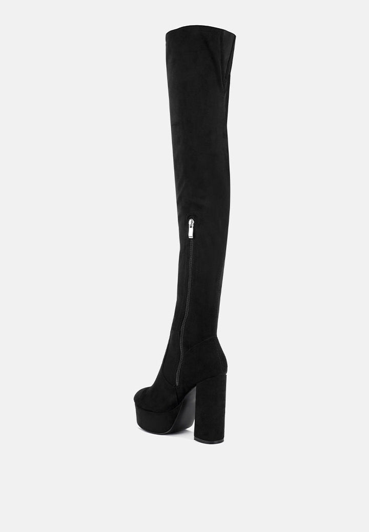bubble over-the-knee boot by ruw#color_black-suede