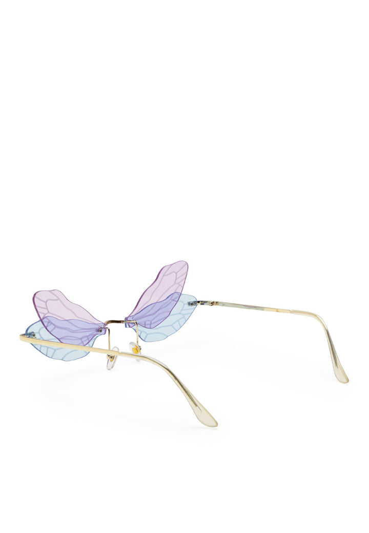 butterfly wings rimless sunglasses#color_blue-purple