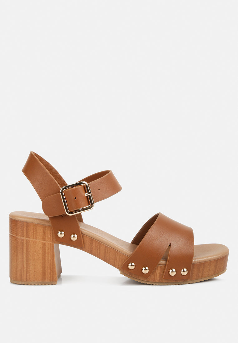 campbell faux leather textured block heel sandals by ruw#color_tan