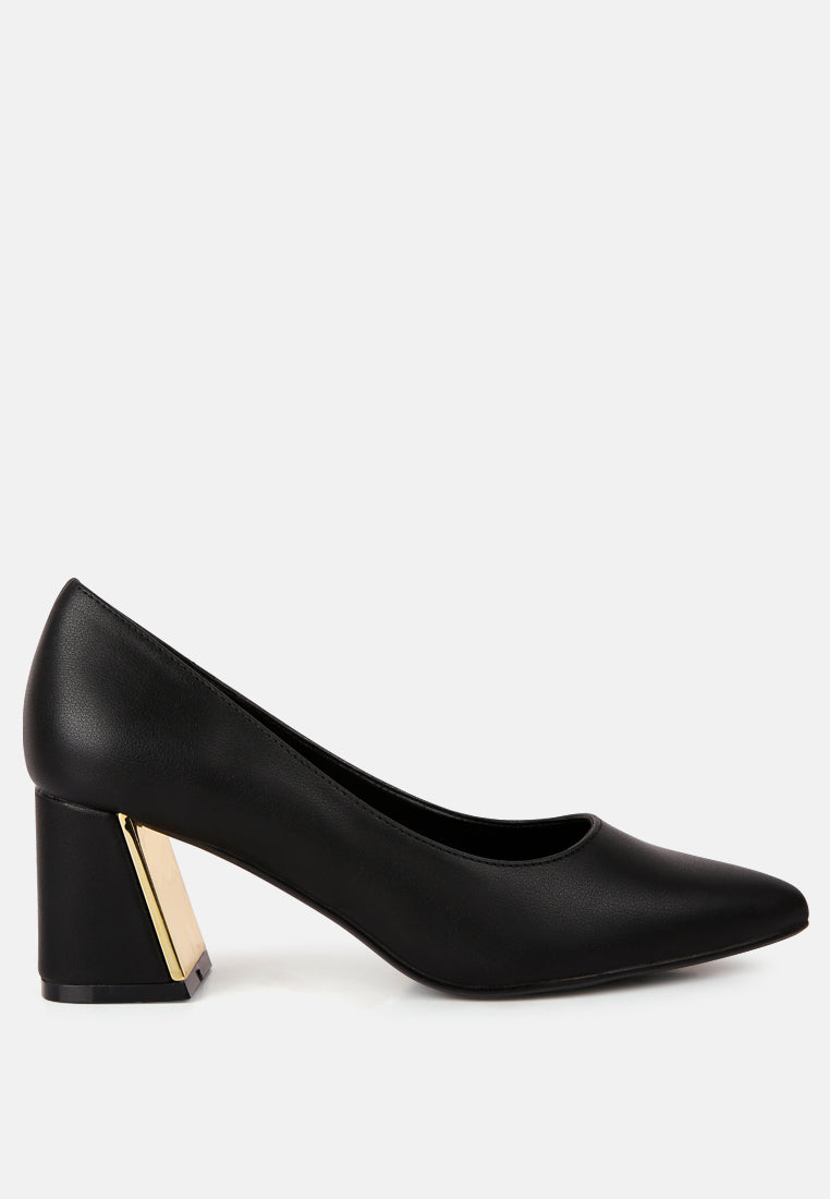 casey metallic detail block heel pumps by ruw#color_black
