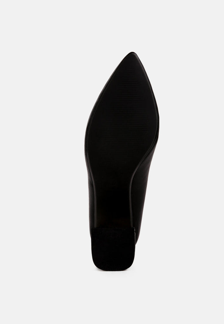 casey metallic detail block heel pumps by ruw#color_black