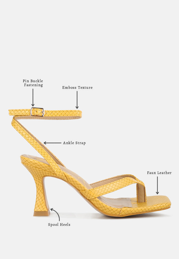 celty ankle strap spool heel sandals by ruw#color_yellow
