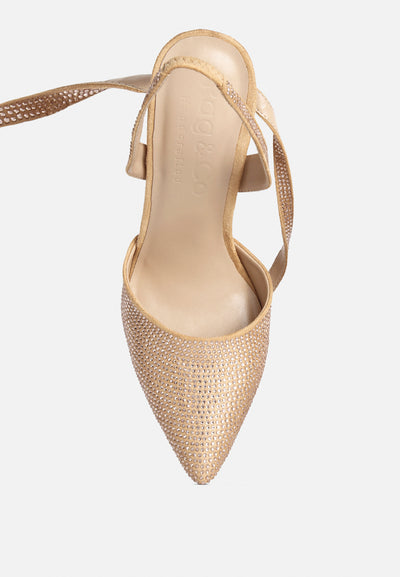 charmer diamante studded high heeled sandal#color_champagne