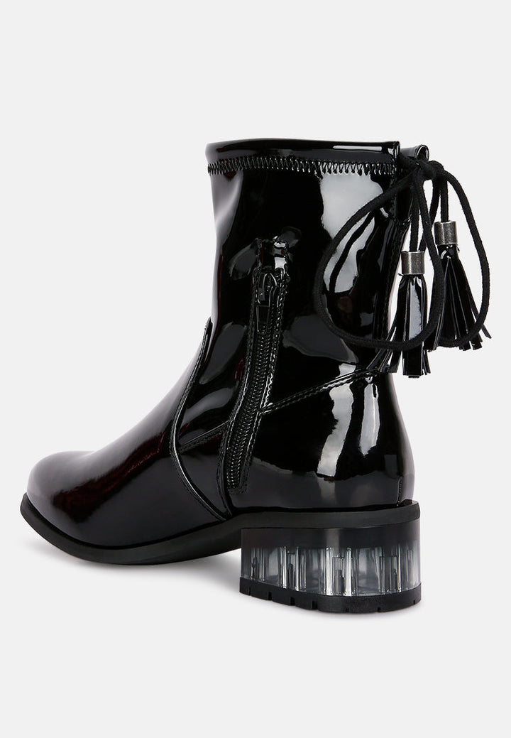 cheer leader tassels detail ankle boots by ruw#color_black