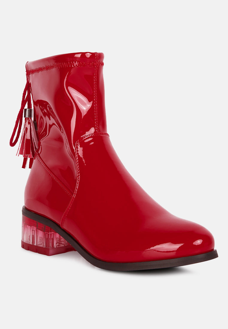 cheer leader tassels detail ankle boots by ruw#color_red