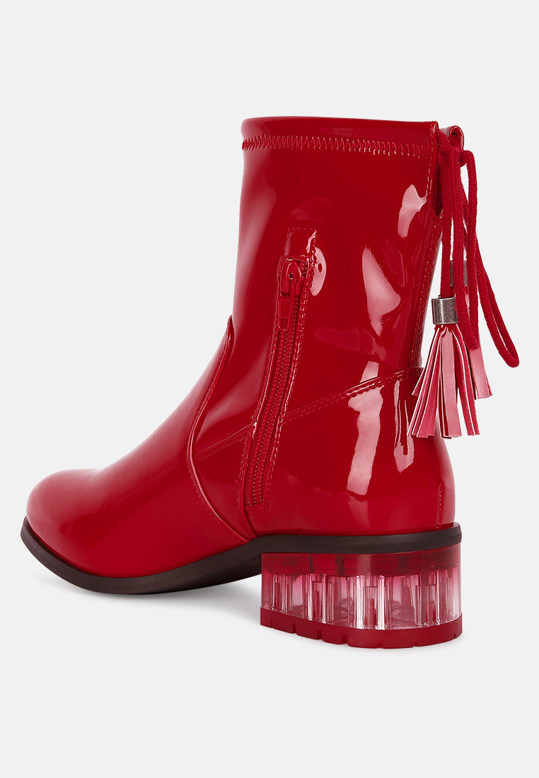 cheer leader tassels detail ankle boots by ruw#color_red