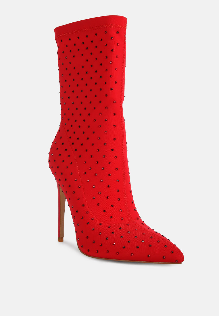 cheugy embellished ankle boots by ruw#color_red