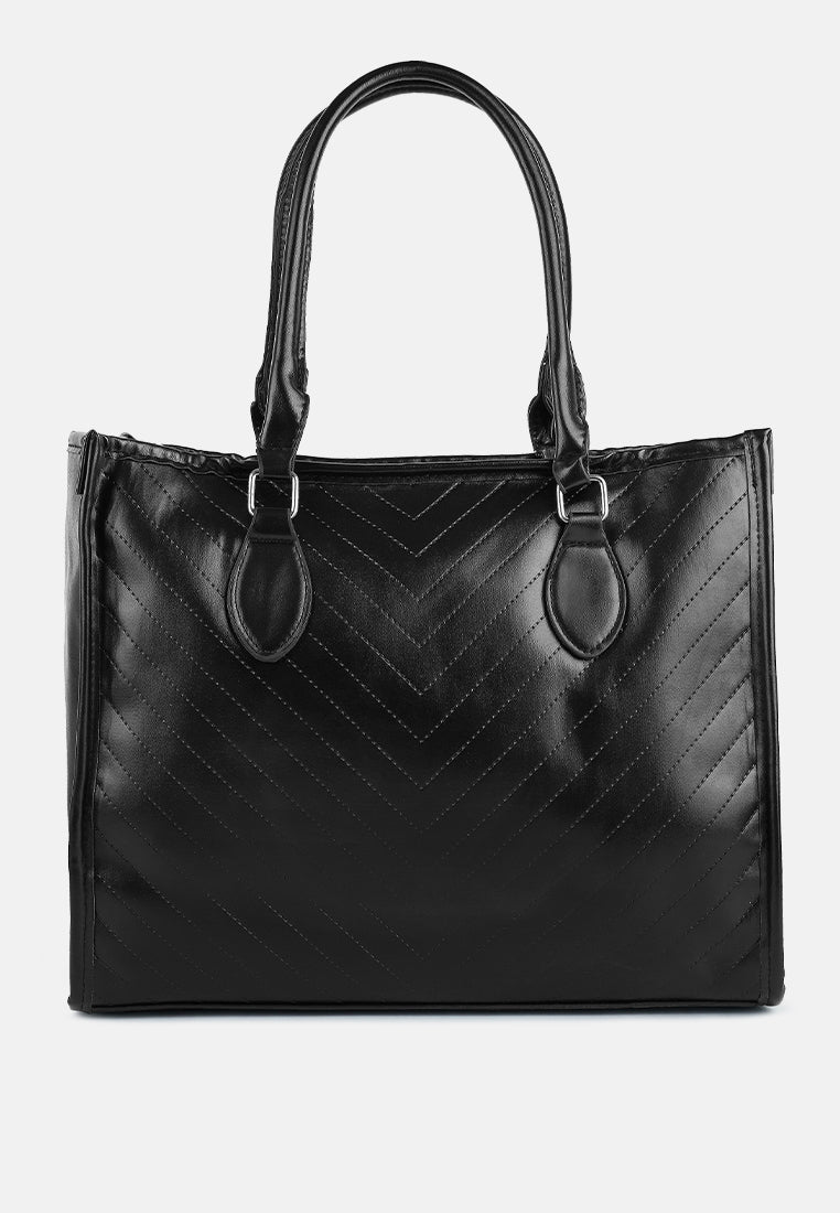 chevron pattern tote bag by ruw#color_black