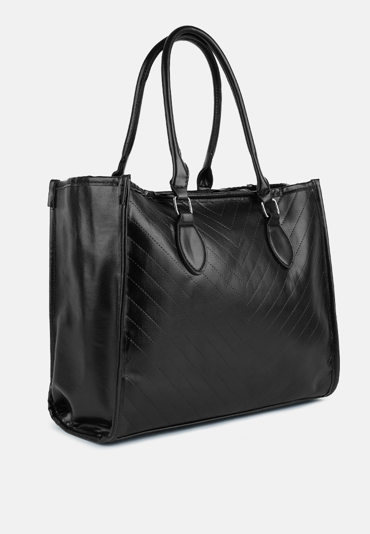 chevron pattern tote bag by ruw#color_black