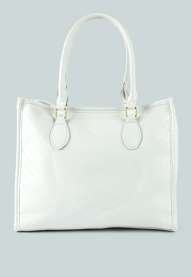 chevron pattern tote bag by ruw#color_white