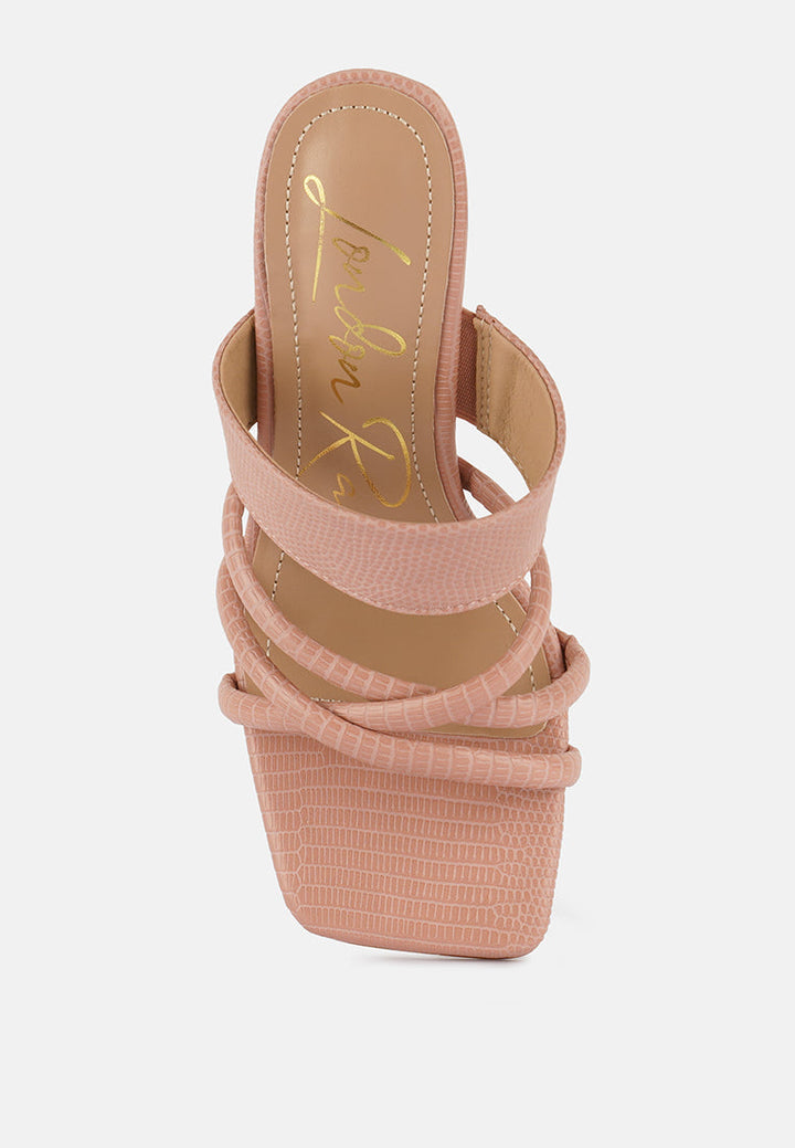chiri criss cross strap spool heel sandals by ruw#color_pink
