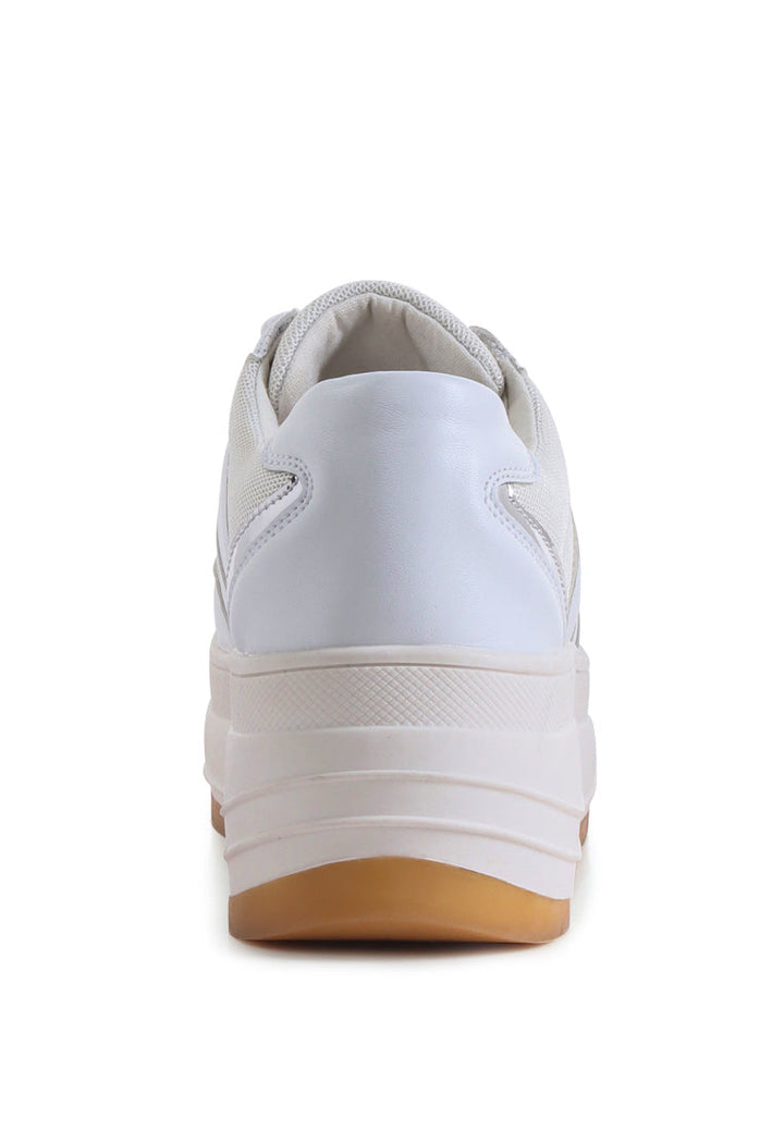 rina active chunky sole mesh sneakers#color_white