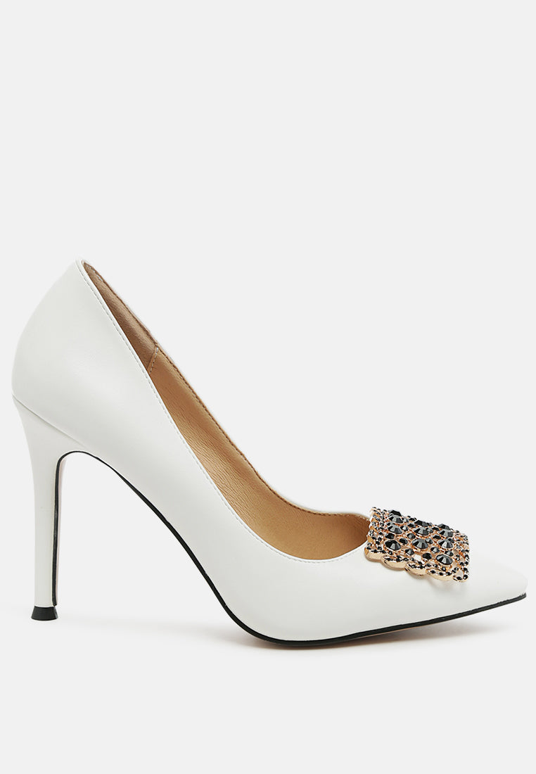 cirrus diamante embellished brooch pumps by ruw#color_white