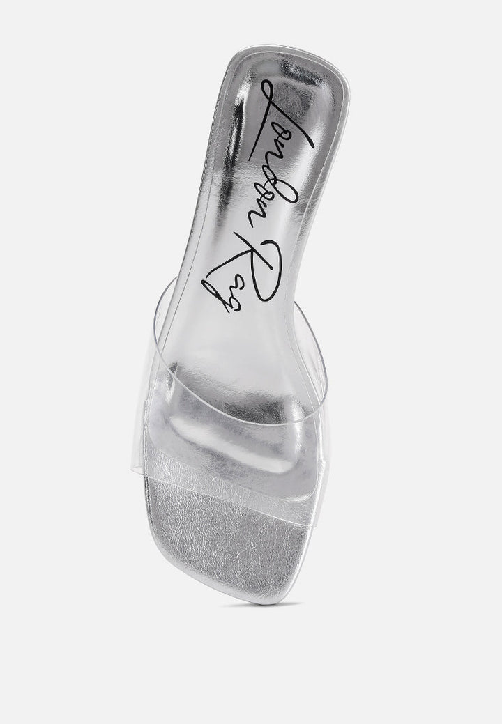 clear flirt clear strap slip on heel sandals by ruw#color_silver