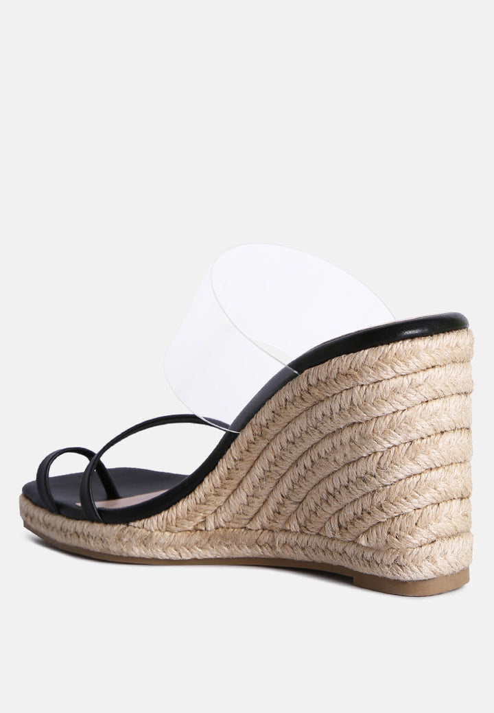 clear path toe ring espadrilles wedge sandals by ruw#color_black
