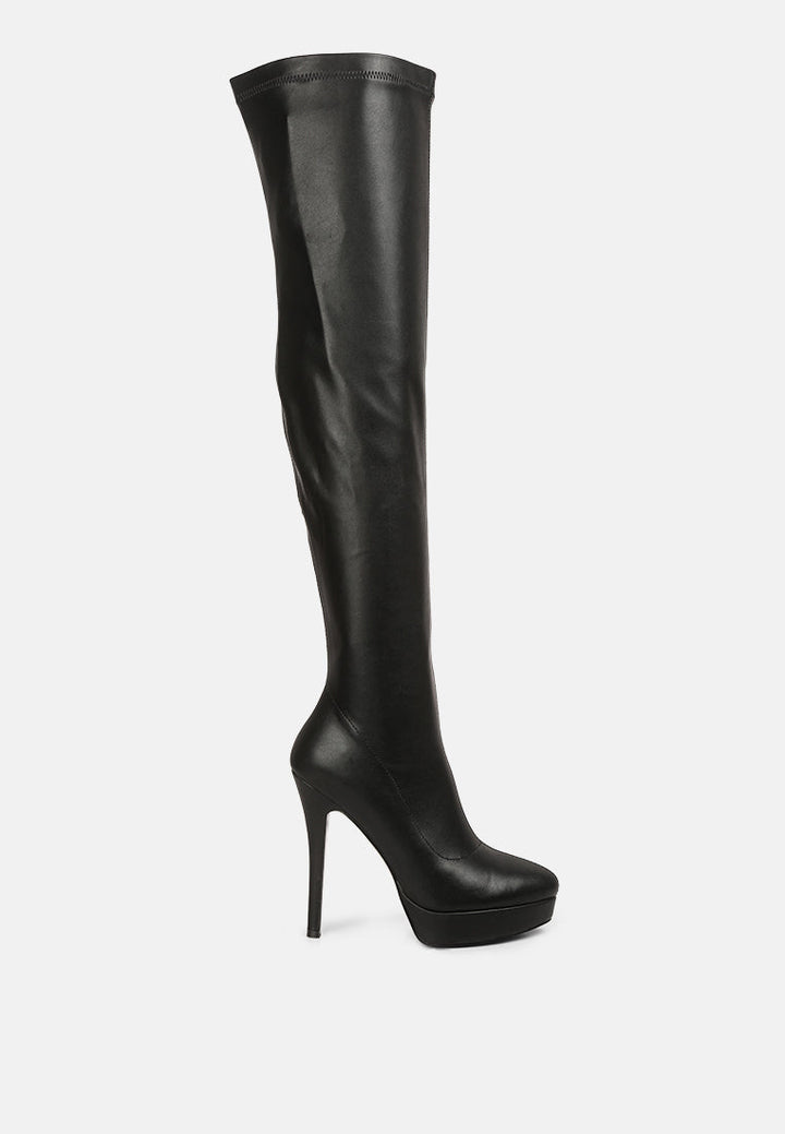 confetti stretch pu high heel long boots by ruw#color_black
