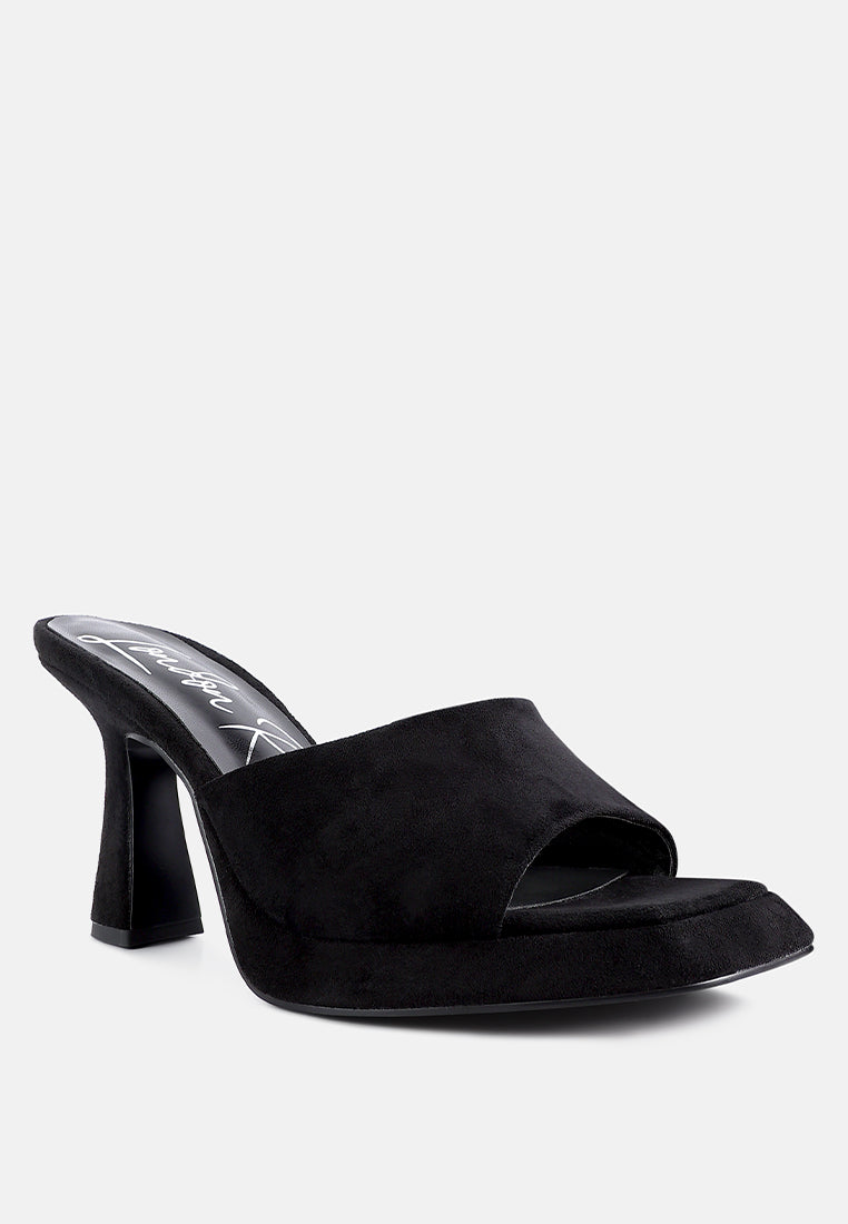 copyme micro suede slip on spool heel sandals by ruw#color_black