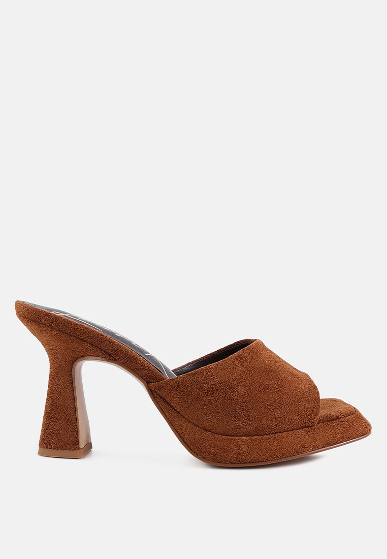 copyme micro suede slip on spool heel sandals by ruw#color_tan