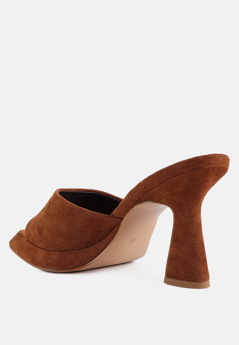 copyme micro suede slip on spool heel sandals by ruw#color_tan