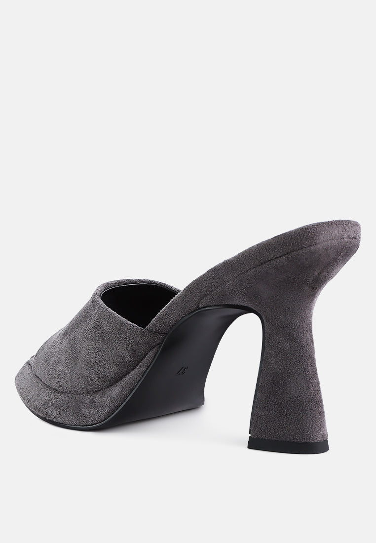 copyme micro suede slip on spool heel sandals by ruw#color_grey