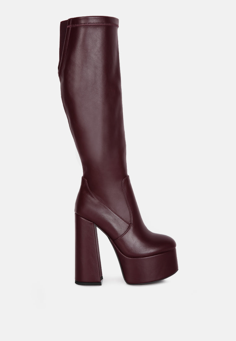 coraline high block heeled calf boots by ruw#color_burgundy