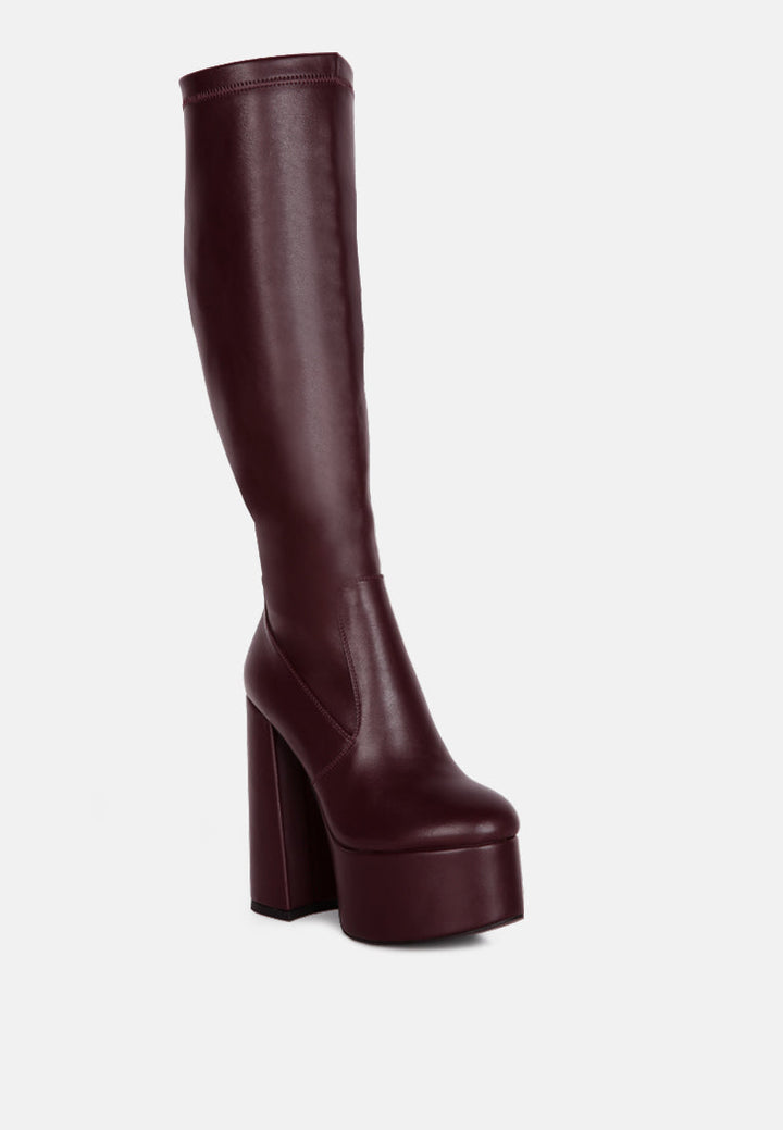 coraline high block heeled calf boots by ruw#color_burgundy