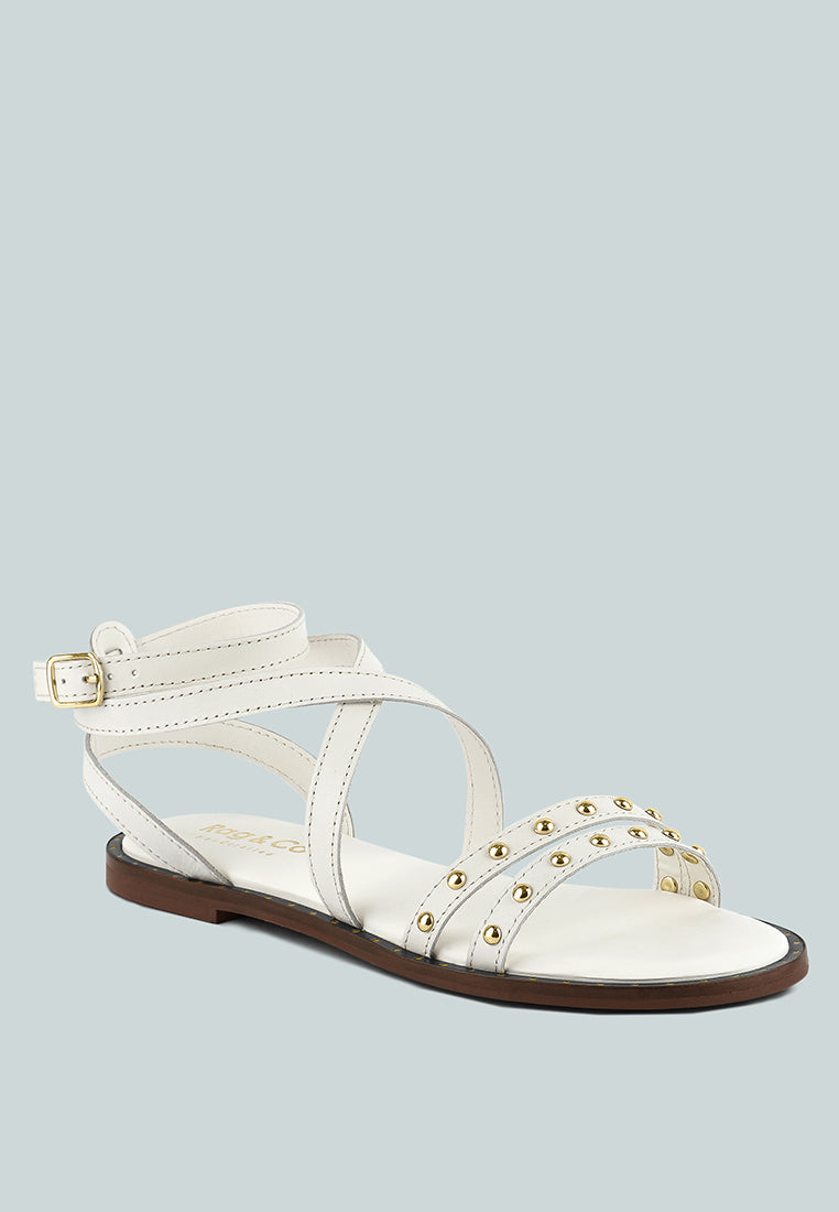 corriane studs embellishment strappy sandals#color_off-white