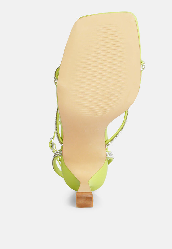 crush it diamante mid heel sandal by ruw#color_lime