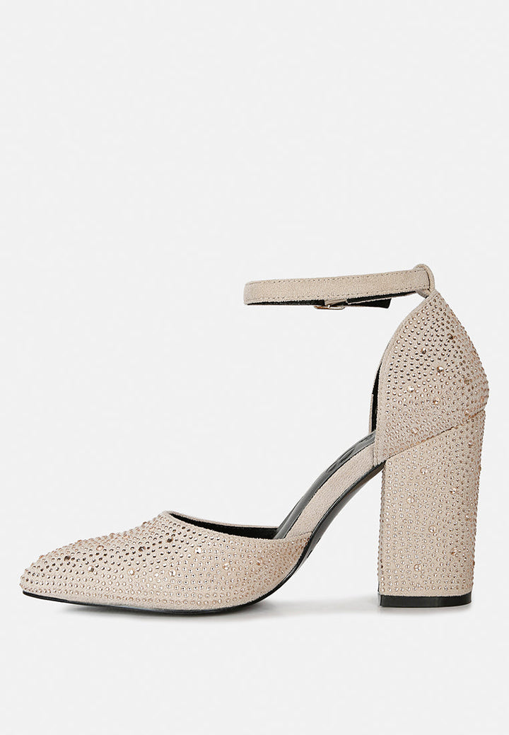 culver microfiber diamante block heeled sandal by ruw#color_beige