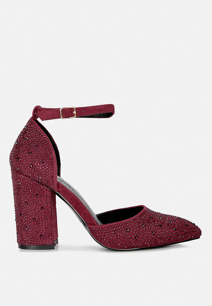 culver microfiber diamante block heeled sandal by ruw#color_burgundy
